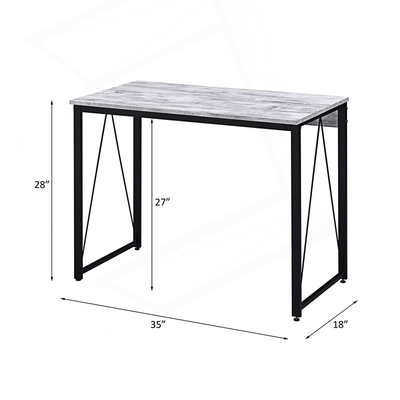 Bureau d'écriture rectangulaire avec base en métal