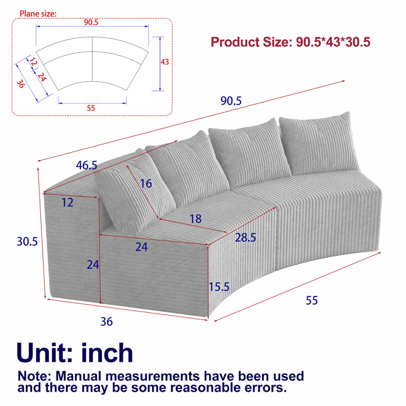 Modern Curved Lounge Sofa