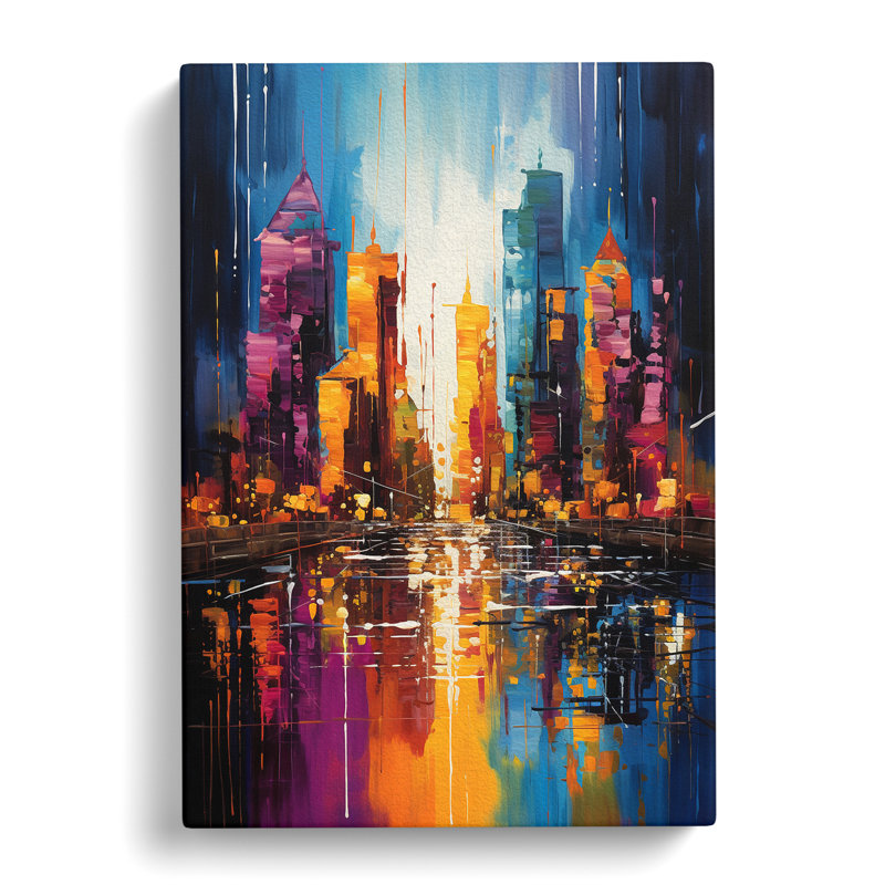 Skyline Abstract No.2 - Wrapped Canvas, 50cm H x 35cm W x 3cm D