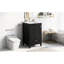 Meuble-lavabo de salle de bain 20 po - Noir, lavabo en céramique, lavabo à un tiroir facile à nettoyer, trop-plein intégré-237785764