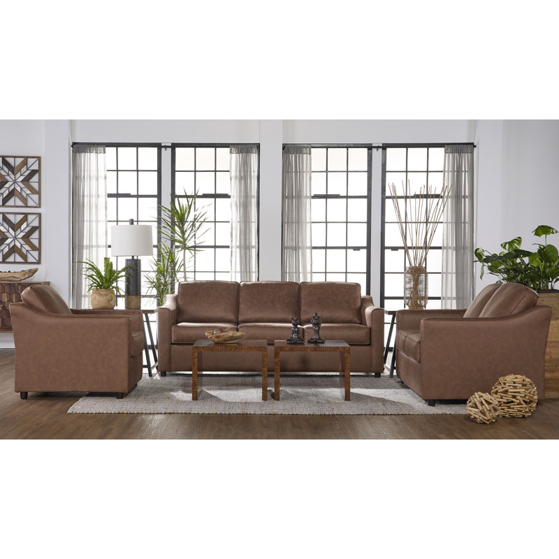 58" Upholstered Loveseat  - No Toss Pillow, Perle Hazelnut