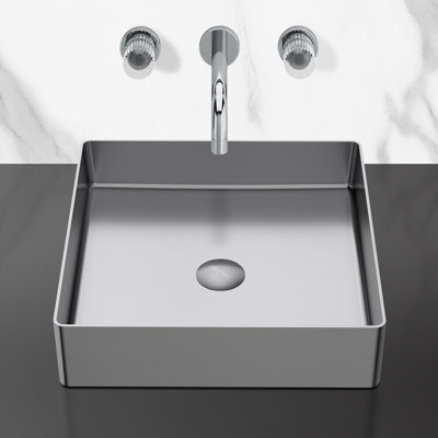 Maestro Bath 15.7'' Stainless Steel Square Bathroom Sink