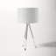 Rurik 24" Brushed Steel/Clear Tripod Table Lamp