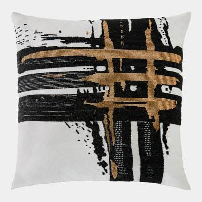 Golden Triple Crosshatch Square Pillow Cover & Insert