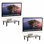 Mind Reader Adjustable Metal Monitor Stand, Ergonomic Desktop Riser, Ventilated Mesh Platform, Height Adjustable with Storage Space, Supports Up to 44 lbs, Set of 2
