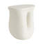 Table d'appoint d'extérieur MGO, finition terrazzo d'aspect travertin en blanc pour patio / terrasse / jardin