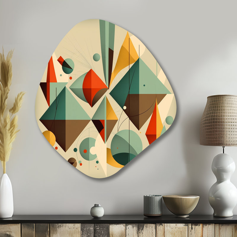 Art mural en métal asymétrique Aula - Modern Midcentury Shape, H 35 po x l 31 po