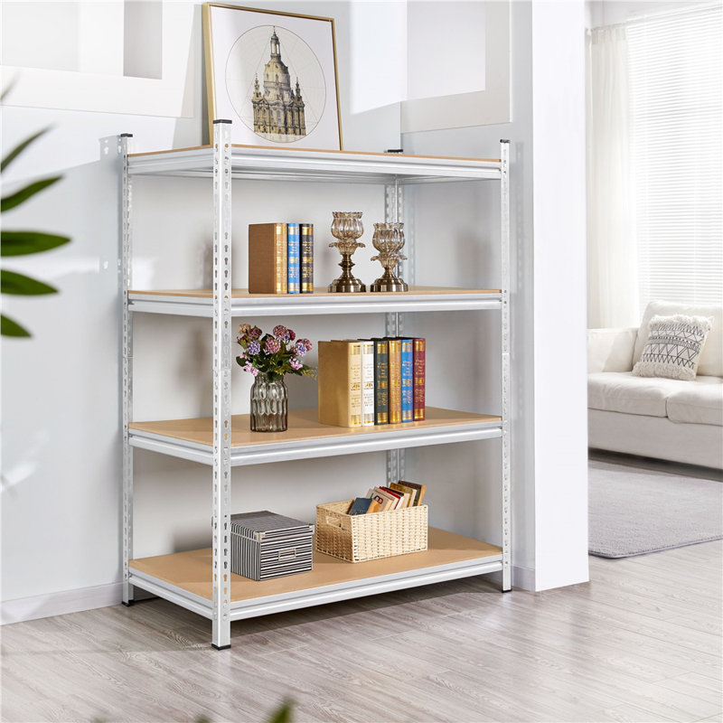 112cm W Steel Height -Adjustable Shelving Unit, Silver