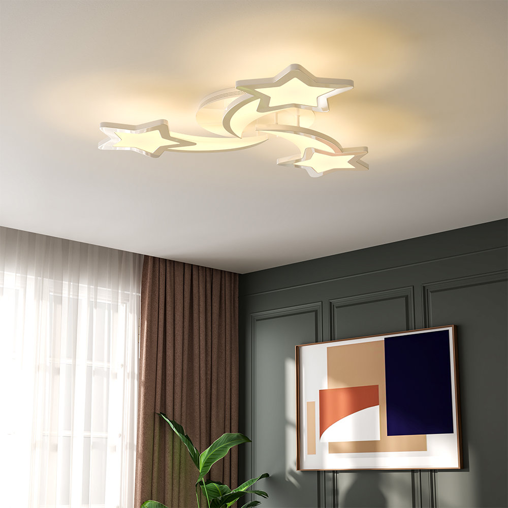Childlike Shooting Stars 3-light LED Semi Flush Mount