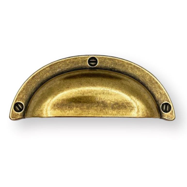 Amalfi Antique Brass Cup / Bin Pull, 2 8/16"