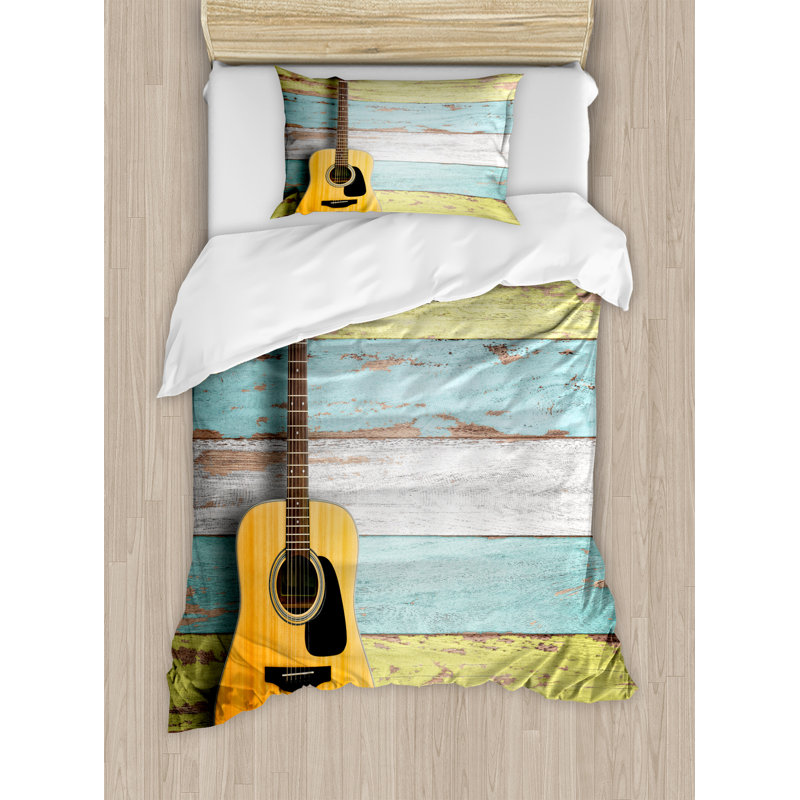 Music Rustic Polyester Duvet Cover, Twin