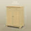Armoire de cuisine avec comptoir en bois massif - 2 tiroirs, portes et tablette réglable naturelle pour une utilisation pratique par les portes, les tablettes et la maison organisée