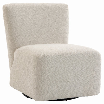 Upholstered Armless Swivel Accent Chair