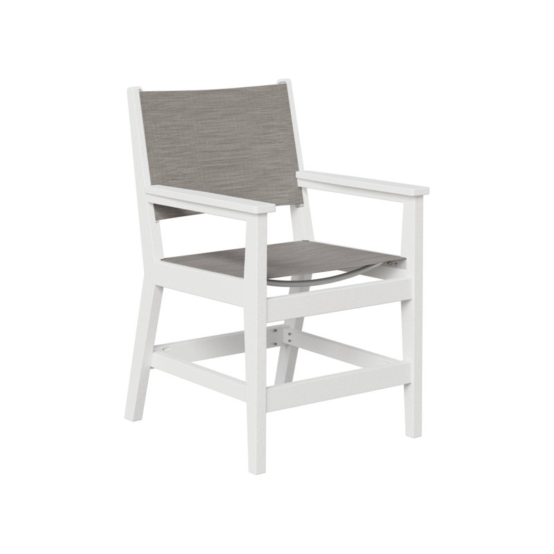 Chaise de salle à manger Vannucci, Mica perle, Blanc ordinaire
