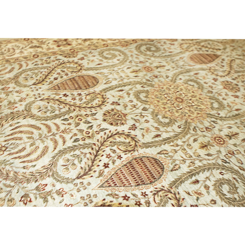 Tapis bleu clair et ivoire noué à la main de haute qualité