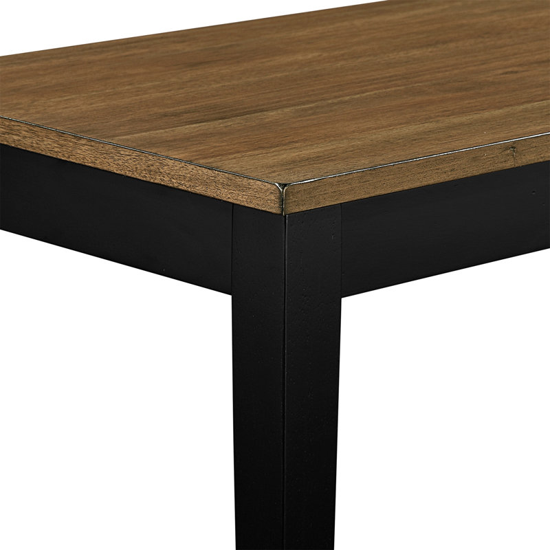 Table de salle à manger 6 pièces 2 tons avec finition brun noir et banc de rangement 4 chaises d'appoint
