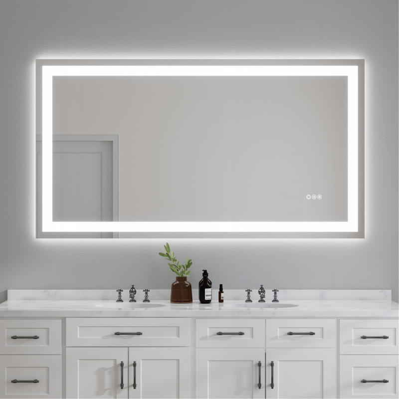 Éclairage avant et arrière à DEL Mirrordual, 55 po x 30 po, Transparent