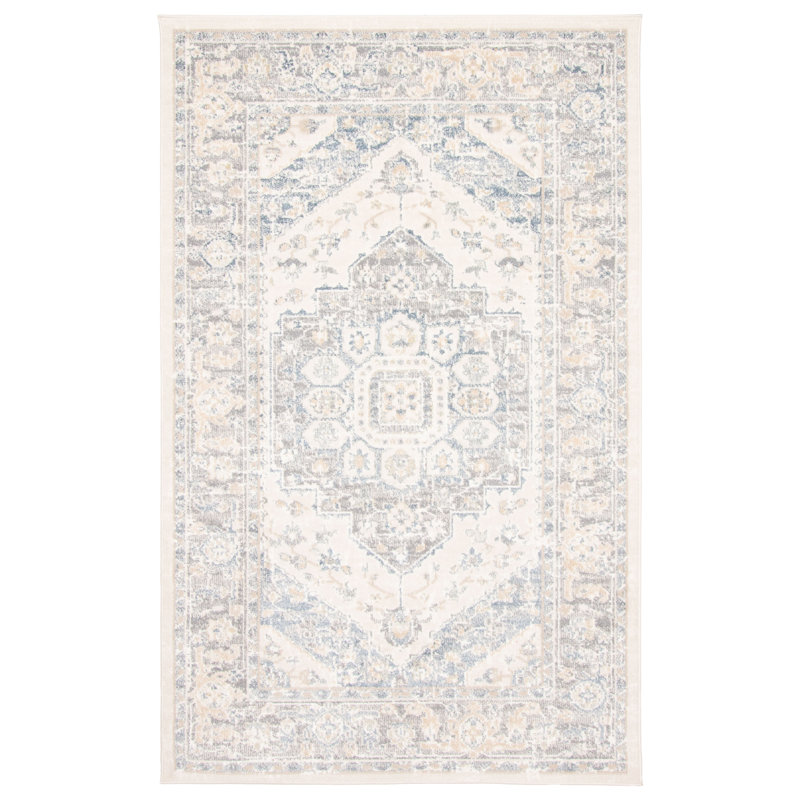 Karr Blue Rug, Rectangle 5' x 8'