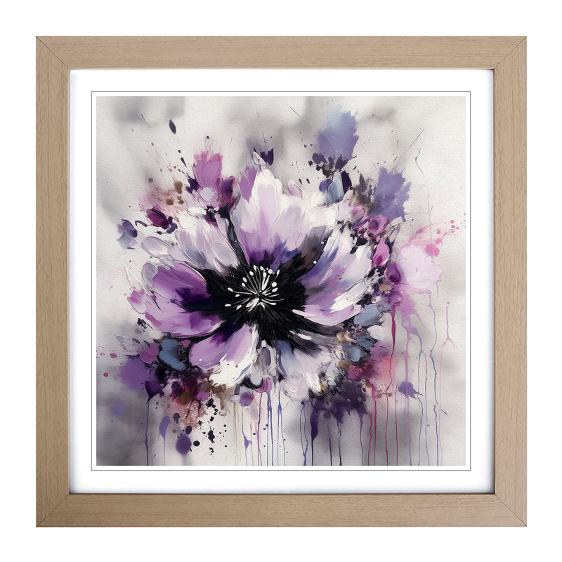 Lavender Flower Abstract No.5 - Framed Print, Oak