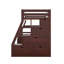 Lit mezzanine simple avec 7 tiroirs, 2 tablettes et un bureau-133239004