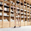 Échelle de bibliothèque pliante en bois Oak Step-394060583-394060587
