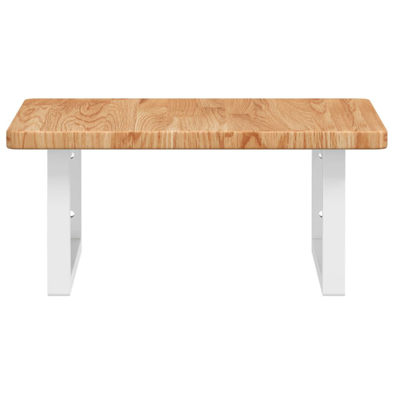 Albertdine 50cm Solid Wood Bathroom Vanity Top, Oak/White