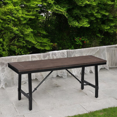 Banc en chêne cramoisi et noir