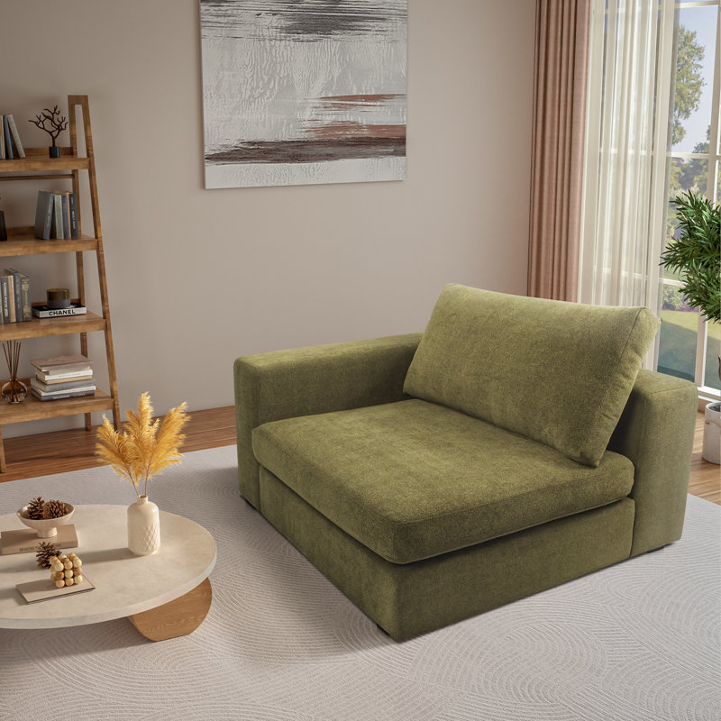 Fauteuil large 50 po Ojai, Chenille verte