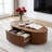 47.24" Dark Walnut Oval Coffee Table, MDF Center Table With Drawer For Living Room Apartment Condo-916575392