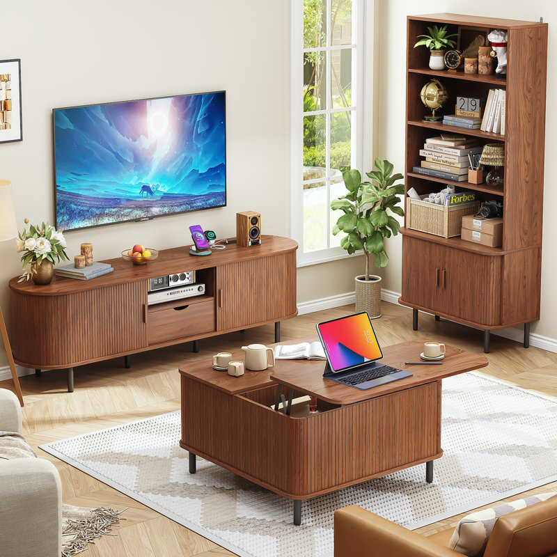 71" Tall Bookshelf with Storage Cabinet | Wayfair