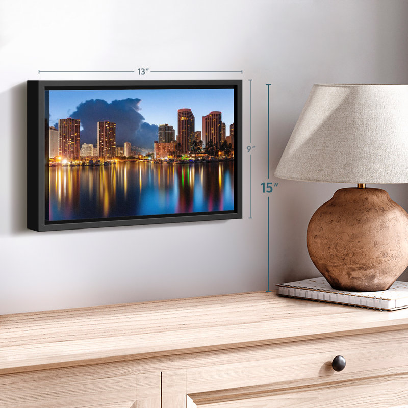Honolulu Nightscape Canvas Print, 9" H x 13" W