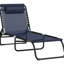 Chaise longue pour bronzer - dossier réglable 4, filet respirant bleu foncé pour siège de piscine pliable, détente en plein air