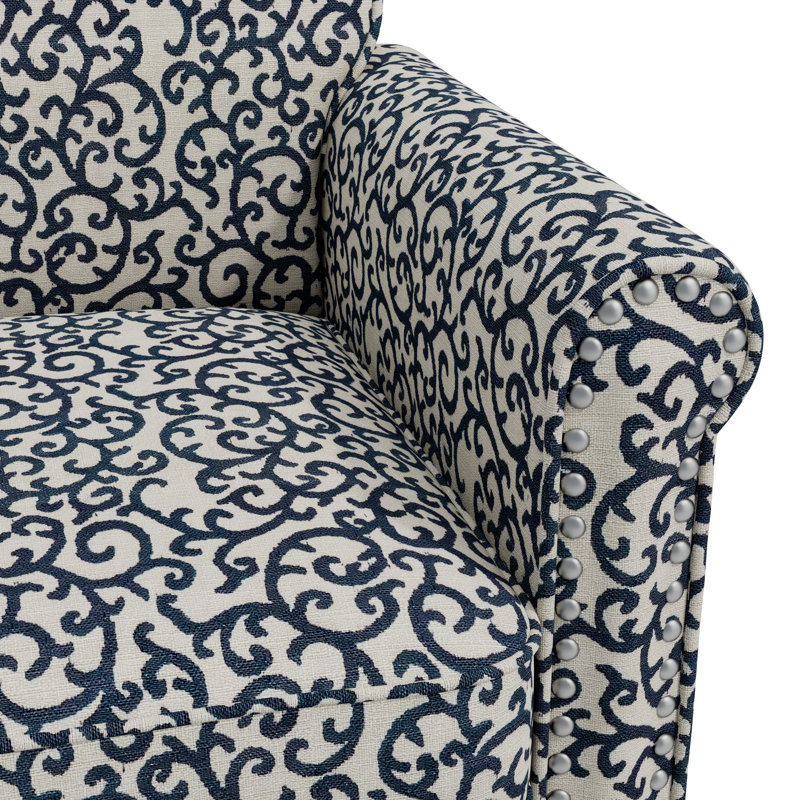 Kyhl Upholstered Armchair, Black Polyester