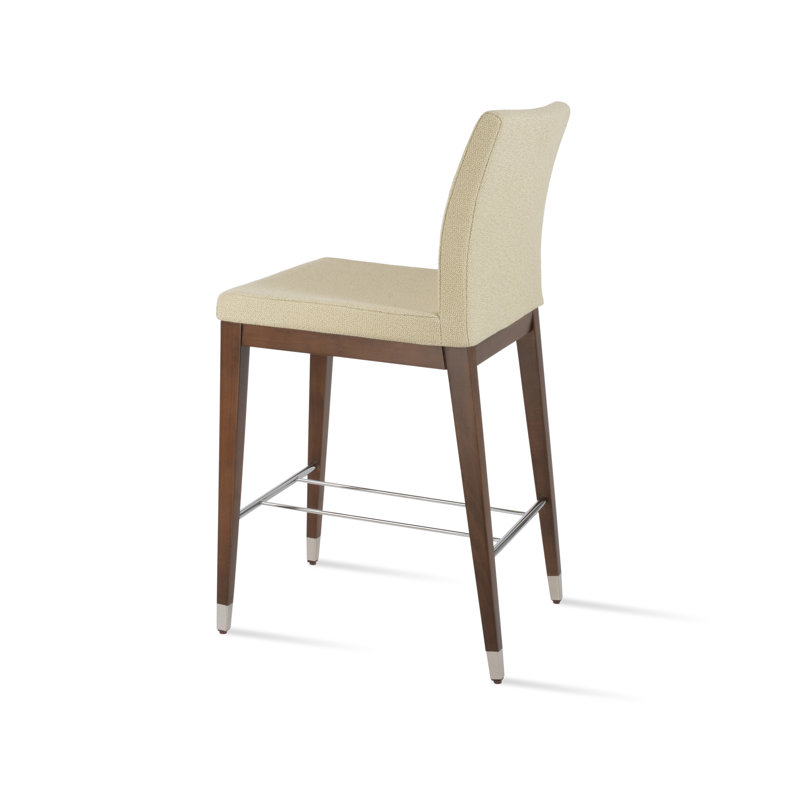 Tabouret de bar et de comptoir en bois Aria, Tabouret de bar (siège d'une hauteur de 29 po), Beige / Boucle