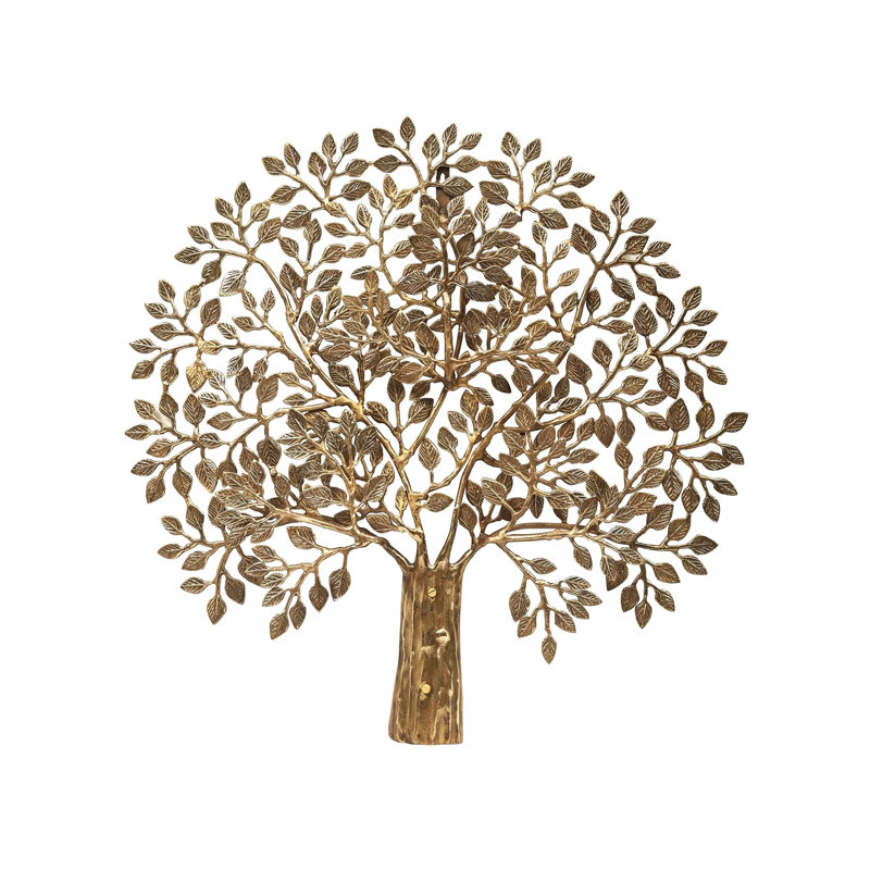 Handmade 23-Inch Brass Tree of Life Sculpture – Artisanal Nature-Inspired Decor Showpiece for Home, Office, or Meditation Space