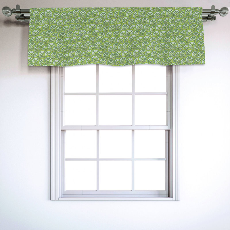 Sateen Abstract Ruffled Window Valance