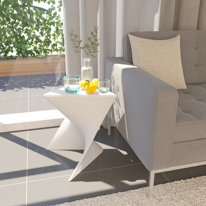 Table d'appoint sculpturale 17 po Leisuremod, Blanc, Simple