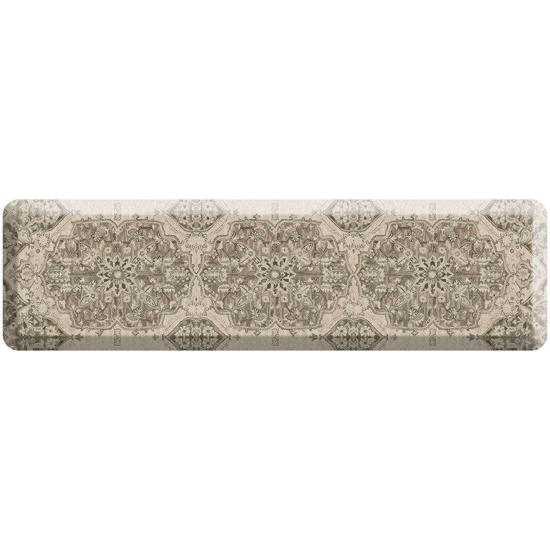 Designer Comfort Anti‑Fatigue Kitchen Comfort Mat – Paloma Medallion Sand, Sand, 20" x 72"