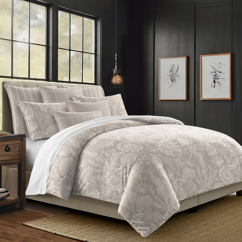 Shellabrate Natural Cotton Duvet Cover Set  8 Piece, California King Duvet Cover + 7 Additional Pieces