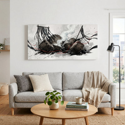Ensemble de 1 tableau sur toile « Tambour d'encre »