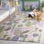 Tapis floral en coton touffeté à la main Jardin / Bleu / Rose-96482125