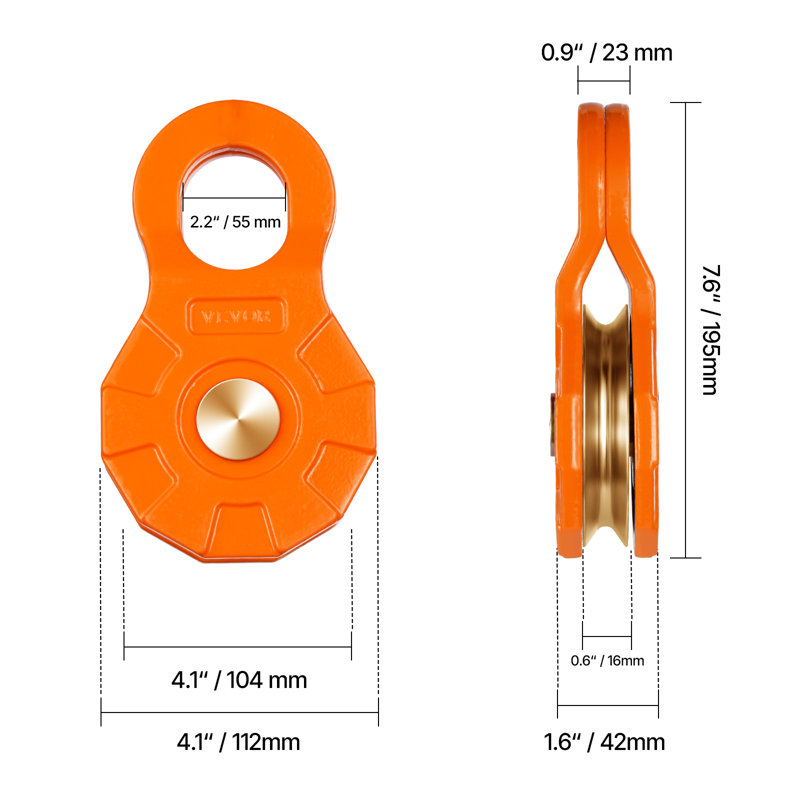 30 T Snatch Block for Winch Recovery, 66,000 lbs Break Strength Pulley System with 0.4" - 0.55" Rope, Heavy Duty Offroad Recovery Accessory for Towing & Recovery on Truck, Tractor, ATV & UTV