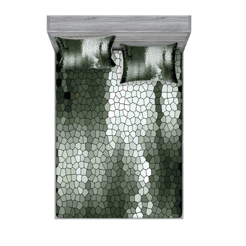 Ensemble de draps à motif géométrique, Ensemble de draps pour lit double avec un drap-hou