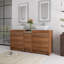 Meuble-lavabo autoportant de 60 po avec lavabo vasque en céramique blanche et 5 portes d'armoire à fermeture en douceur