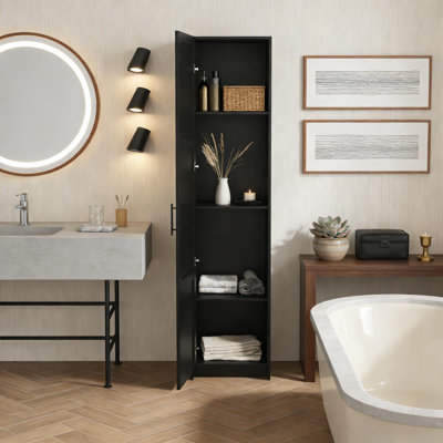 Grande armoire de rangement étroite avec 3 tablettes réglables pour le salon / la cuisine / la buanderie / la chambre à coucher