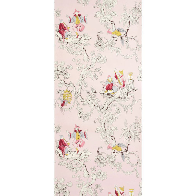 Chinoiserie Moderne Wallpaper, Pink