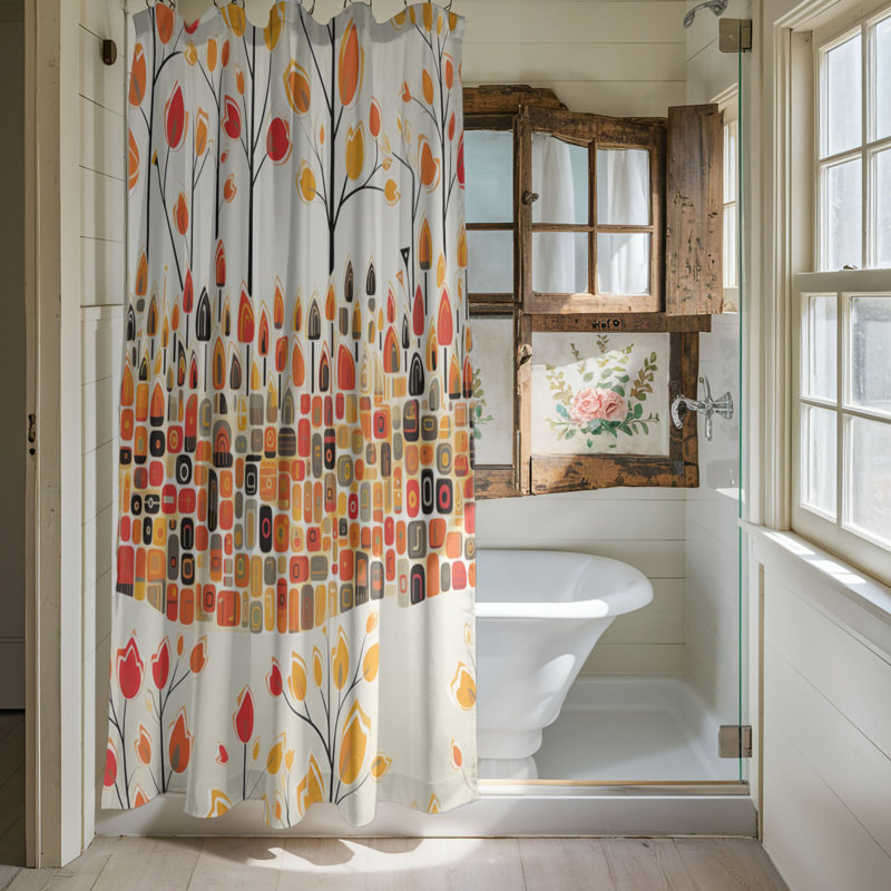 Aerowyn Abstract Shower Curtain, 74"H x 71"W
