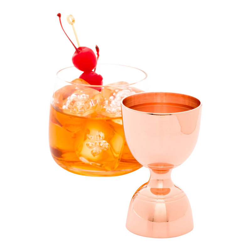 Jigger en acier inoxydable 1 oz / 2 oz Bar Lux - Negroni - boîte de 1 unité, Cuivre