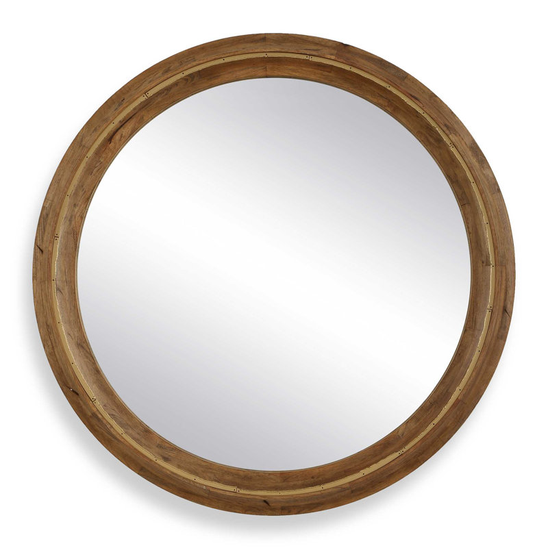 Uttermost Frontier Round Wood Mirror