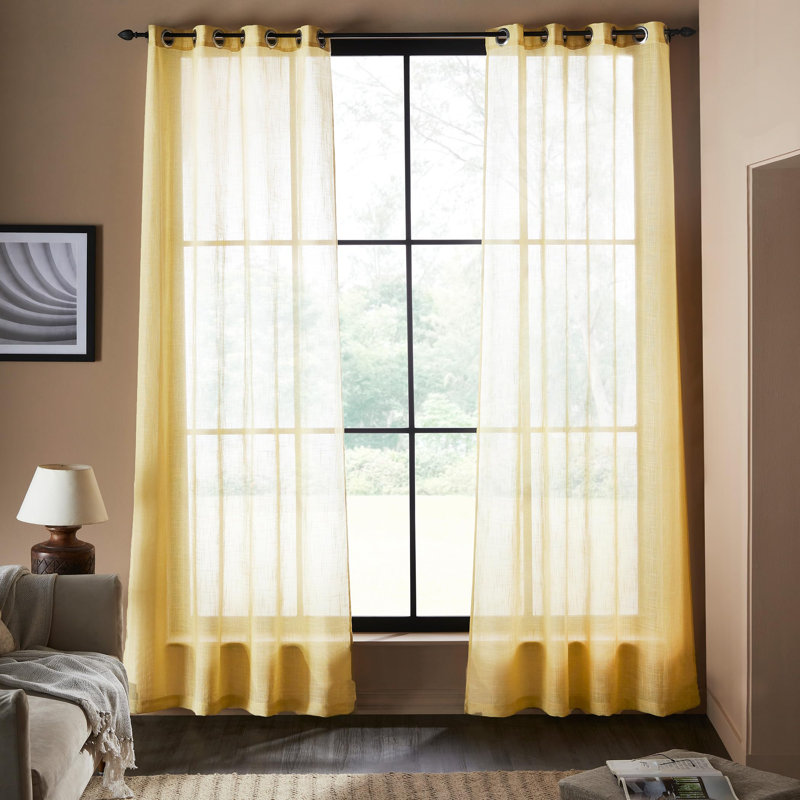  Sheer Curtains Long for Home Decoration Grommet & Lightweight Elegant Window Treatments with Light Filtering for Bedroom/Living Room( 2 Panels)